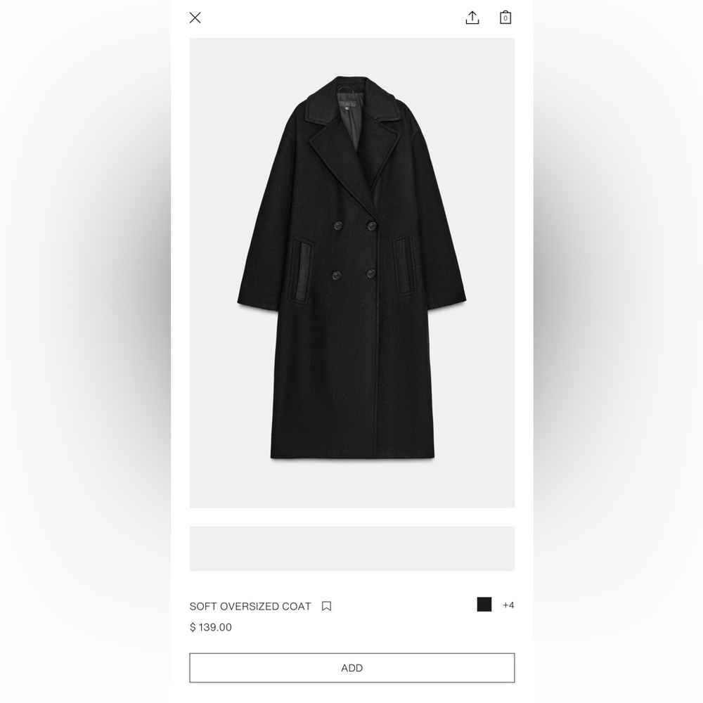 Soft Oversized Black Trench Coat